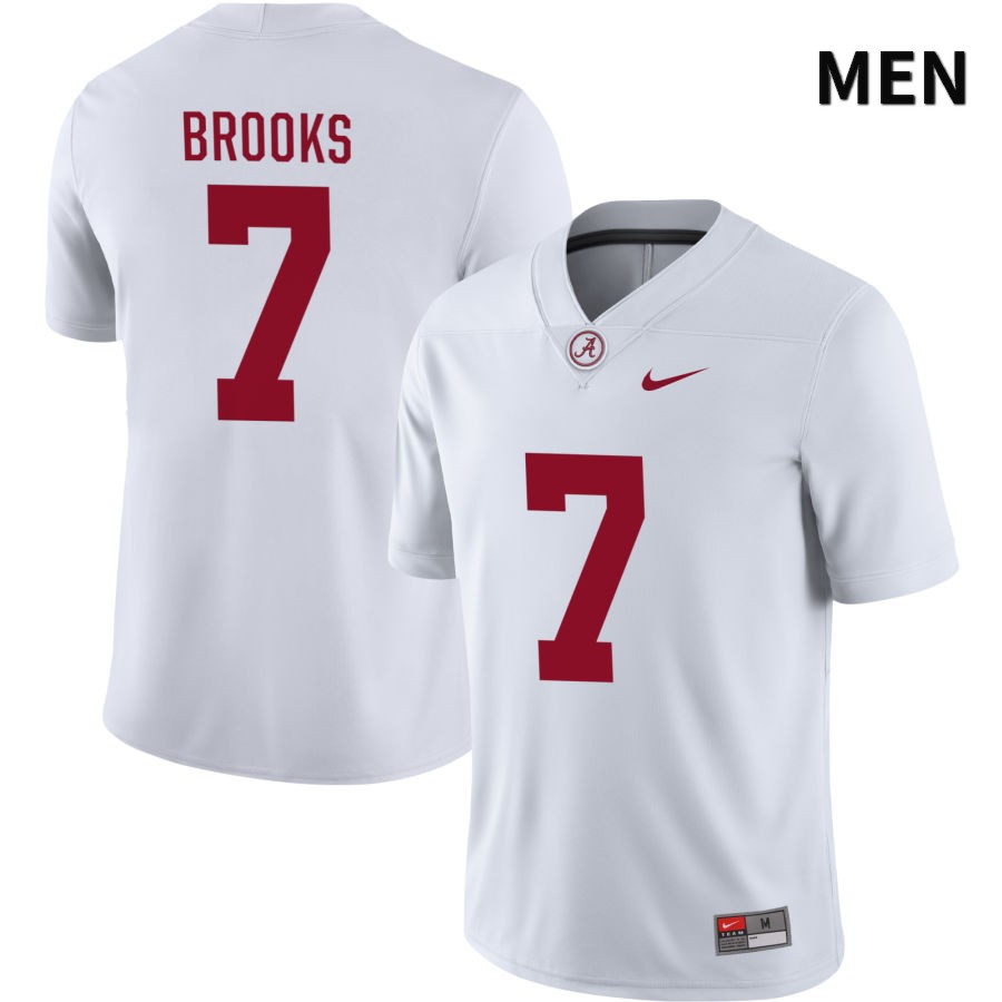 Alabama Crimson Tide Men's Ja'Corey Brooks #7 NIL White 2022 NCAA Authentic Stitched College Football Jersey UM16E05RF